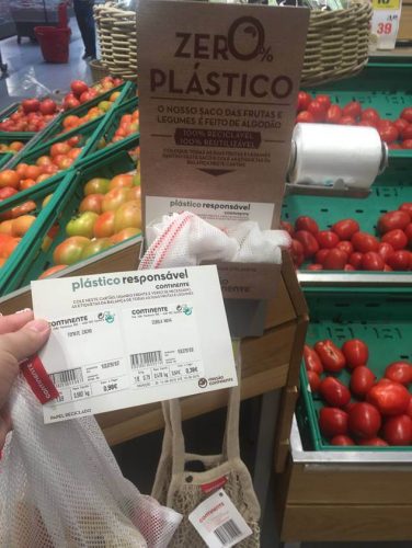 Continente fruta e legumes sem plástico
